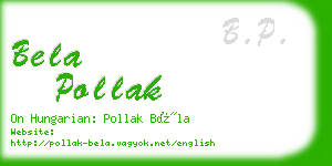 bela pollak business card